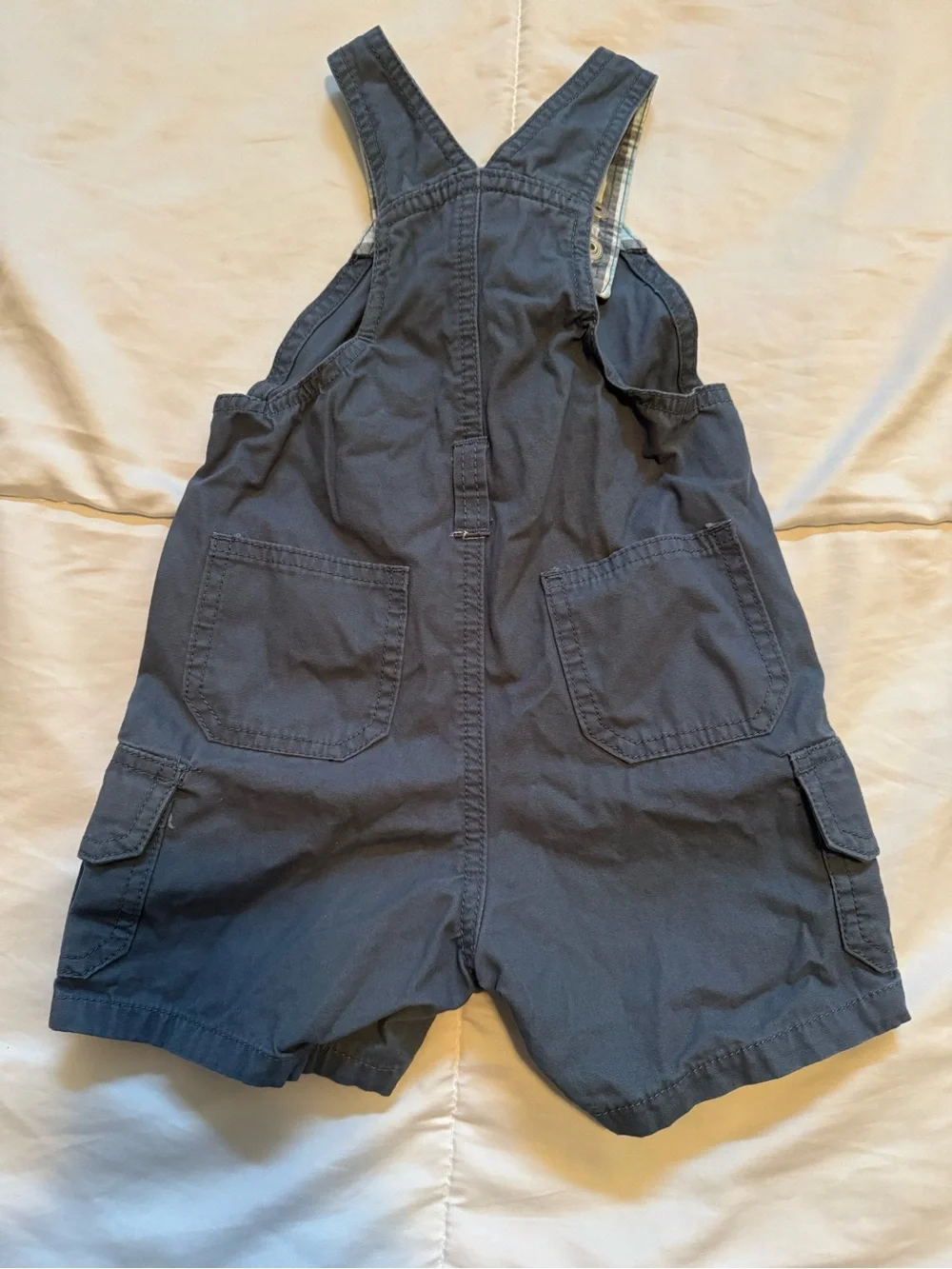 Gymboree Dark Navy Short Overalls with Pocket Detail